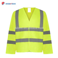 Unisex High Visibility Long Full Sleeve Safety Waist Coat Security Hi-Viz Vest